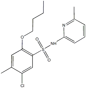 2-butoxy-5-chloro-4-methyl-N-(6-methyl-2-pyridinyl)benzenesulfonamide Struktur