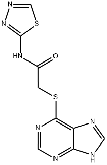 2-(9H-purin-6-ylsulfanyl)-N-(1,3,4-thiadiazol-2-yl)acetamide Struktur