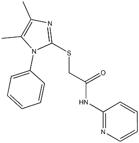 2-[(4,5-dimethyl-1-phenyl-1H-imidazol-2-yl)sulfanyl]-N-(2-pyridinyl)acetamide Struktur