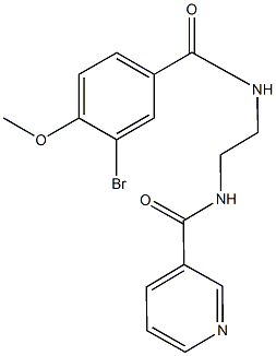 N-{2-[(3-bromo-4-methoxybenzoyl)amino]ethyl}nicotinamide Struktur