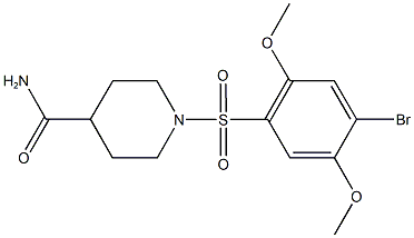 1-[(4-bromo-2,5-dimethoxyphenyl)sulfonyl]-4-piperidinecarboxamide Struktur