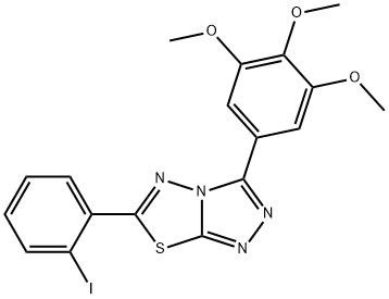 6-(2-iodophenyl)-3-(3,4,5-trimethoxyphenyl)[1,2,4]triazolo[3,4-b][1,3,4]thiadiazole Struktur