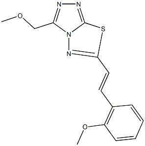 3-(methoxymethyl)-6-[(E)-2-(2-methoxyphenyl)ethenyl][1,2,4]triazolo[3,4-b][1,3,4]thiadiazole Struktur