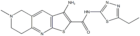 3-amino-N-(5-ethyl-1,3,4-thiadiazol-2-yl)-6-methyl-5,6,7,8-tetrahydrothieno[2,3-b][1,6]naphthyridine-2-carboxamide Struktur