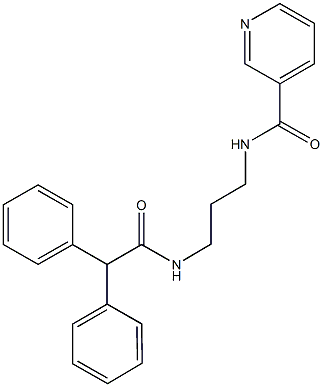 N-{3-[(2,2-diphenylacetyl)amino]propyl}nicotinamide Struktur