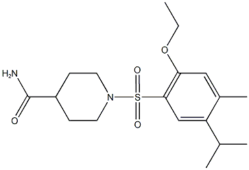 1-[(2-ethoxy-5-isopropyl-4-methylphenyl)sulfonyl]-4-piperidinecarboxamide Struktur