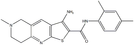 3-amino-N-(2,4-dimethylphenyl)-6-methyl-5,6,7,8-tetrahydrothieno[2,3-b][1,6]naphthyridine-2-carboxamide Struktur