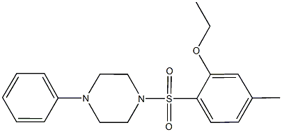 ethyl 5-methyl-2-[(4-phenyl-1-piperazinyl)sulfonyl]phenyl ether Struktur