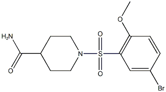 1-[(5-bromo-2-methoxyphenyl)sulfonyl]-4-piperidinecarboxamide Struktur