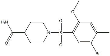 1-[(5-bromo-2-methoxy-4-methylphenyl)sulfonyl]-4-piperidinecarboxamide Struktur