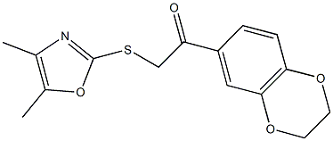 1-(2,3-dihydro-1,4-benzodioxin-6-yl)-2-[(4,5-dimethyl-1,3-oxazol-2-yl)sulfanyl]ethanone Struktur