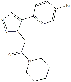 1-{[5-(4-bromophenyl)-1H-tetraazol-1-yl]acetyl}piperidine Struktur