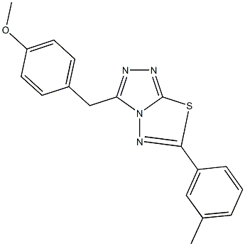 methyl 4-{[6-(3-methylphenyl)[1,2,4]triazolo[3,4-b][1,3,4]thiadiazol-3-yl]methyl}phenyl ether Struktur