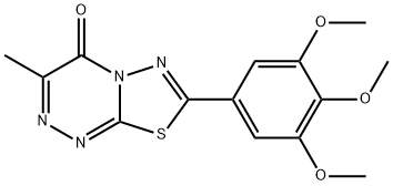 3-methyl-7-(3,4,5-trimethoxyphenyl)-4H-[1,3,4]thiadiazolo[2,3-c][1,2,4]triazin-4-one Struktur