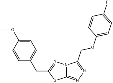 3-[(4-fluorophenoxy)methyl]-6-(4-methoxybenzyl)[1,2,4]triazolo[3,4-b][1,3,4]thiadiazole Struktur