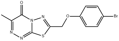 7-[(4-bromophenoxy)methyl]-3-methyl-4H-[1,3,4]thiadiazolo[2,3-c][1,2,4]triazin-4-one Struktur