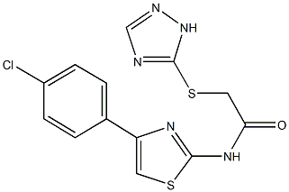 N-[4-(4-chlorophenyl)-1,3-thiazol-2-yl]-2-(1H-1,2,4-triazol-5-ylsulfanyl)acetamide Struktur