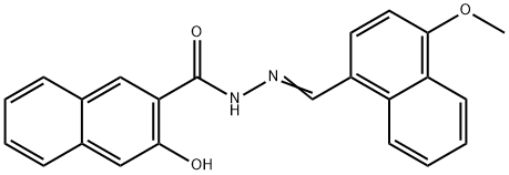 3-hydroxy-N'-[(4-methoxy-1-naphthyl)methylene]-2-naphthohydrazide Struktur