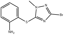 2-[(3-bromo-1-methyl-1H-1,2,4-triazol-5-yl)sulfanyl]aniline Struktur