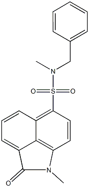 N-benzyl-N,1-dimethyl-2-oxo-1,2-dihydrobenzo[cd]indole-6-sulfonamide Struktur