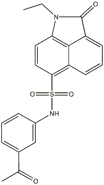 N-(3-acetylphenyl)-1-ethyl-2-oxo-1,2-dihydrobenzo[cd]indole-6-sulfonamide Struktur