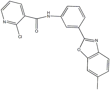 2-chloro-N-[3-(6-methyl-1,3-benzoxazol-2-yl)phenyl]nicotinamide Struktur