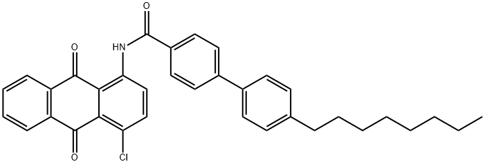 N-(4-chloro-9,10-dioxo-9,10-dihydro-1-anthracenyl)-4'-octyl[1,1'-biphenyl]-4-carboxamide Struktur