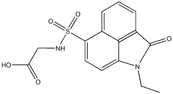 {[(1-ethyl-2-oxo-1,2-dihydrobenzo[cd]indol-6-yl)sulfonyl]amino}acetic acid Struktur