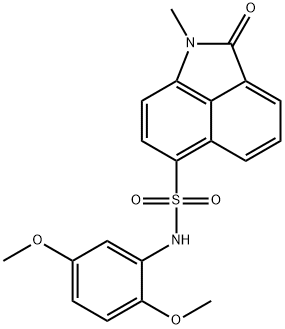 N-(2,5-dimethoxyphenyl)-1-methyl-2-oxo-1,2-dihydrobenzo[cd]indole-6-sulfonamide Struktur