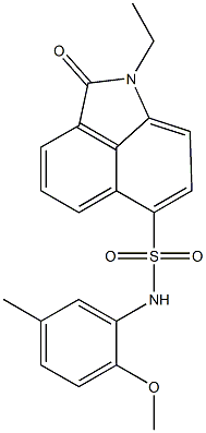 1-ethyl-N-(2-methoxy-5-methylphenyl)-2-oxo-1,2-dihydrobenzo[cd]indole-6-sulfonamide Struktur