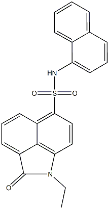 1-ethyl-N-(1-naphthyl)-2-oxo-1,2-dihydrobenzo[cd]indole-6-sulfonamide Struktur