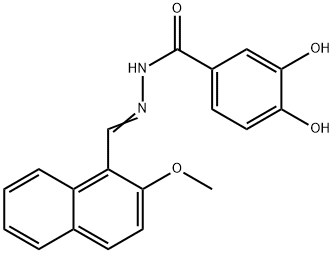 3,4-dihydroxy-N'-[(2-methoxy-1-naphthyl)methylene]benzohydrazide Struktur