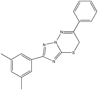 2-(3,5-dimethylphenyl)-6-phenyl-7H-[1,2,4]triazolo[5,1-b][1,3,4]thiadiazine Struktur