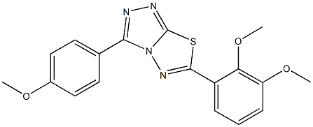 6-(2,3-dimethoxyphenyl)-3-(4-methoxyphenyl)[1,2,4]triazolo[3,4-b][1,3,4]thiadiazole Struktur