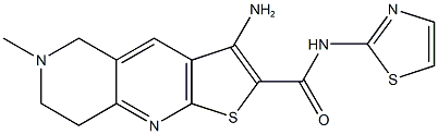 3-amino-6-methyl-N-(1,3-thiazol-2-yl)-5,6,7,8-tetrahydrothieno[2,3-b][1,6]naphthyridine-2-carboxamide Struktur