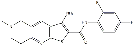 3-amino-N-(2,4-difluorophenyl)-6-methyl-5,6,7,8-tetrahydrothieno[2,3-b][1,6]naphthyridine-2-carboxamide Struktur