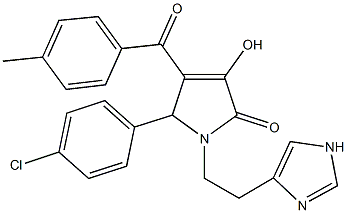 5-(4-chlorophenyl)-3-hydroxy-1-[2-(1H-imidazol-4-yl)ethyl]-4-(4-methylbenzoyl)-1,5-dihydro-2H-pyrrol-2-one Struktur