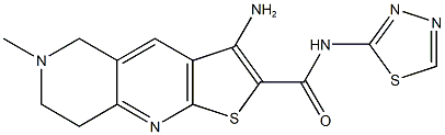 3-amino-6-methyl-N-(1,3,4-thiadiazol-2-yl)-5,6,7,8-tetrahydrothieno[2,3-b][1,6]naphthyridine-2-carboxamide Struktur