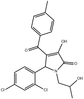 5-(2,4-dichlorophenyl)-3-hydroxy-1-(2-hydroxypropyl)-4-(4-methylbenzoyl)-1,5-dihydro-2H-pyrrol-2-one Struktur