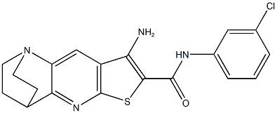 8-amino-N-(3-chlorophenyl)-1,2,3,4-tetrahydro-1,4-ethanothieno[2,3-b][1,5]naphthyridine-7-carboxamide Struktur