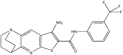 8-amino-N-[3-(trifluoromethyl)phenyl]-1,2,3,4-tetrahydro-1,4-ethanothieno[2,3-b][1,5]naphthyridine-7-carboxamide Struktur