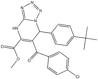 methyl 7-(4-tert-butylphenyl)-6-(4-chlorobenzoyl)-4,7-dihydrotetraazolo[1,5-a]pyrimidine-5-carboxylate Struktur