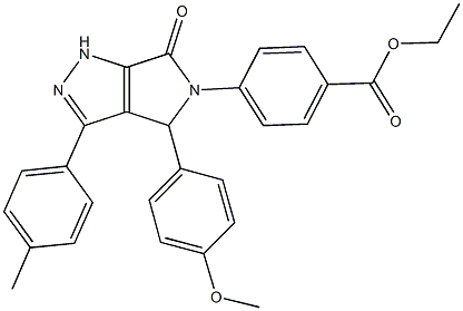 ethyl 4-(4-(4-methoxyphenyl)-3-(4-methylphenyl)-6-oxo-4,6-dihydropyrrolo[3,4-c]pyrazol-5(1H)-yl)benzoate Struktur