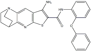 5-amino-N-(2-phenoxyphenyl)-7-thia-1,9-diazatetracyclo[9.2.2.0~2,10~.0~4,8~]pentadeca-2(10),3,5,8-tetraene-6-carboxamide Struktur