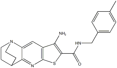 5-amino-N-(4-methylbenzyl)-7-thia-1,9-diazatetracyclo[9.2.2.0~2,10~.0~4,8~]pentadeca-2(10),3,5,8-tetraene-6-carboxamide Struktur