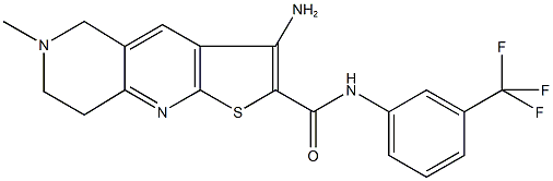 3-amino-6-methyl-N-[3-(trifluoromethyl)phenyl]-5,6,7,8-tetrahydrothieno[2,3-b][1,6]naphthyridine-2-carboxamide Struktur