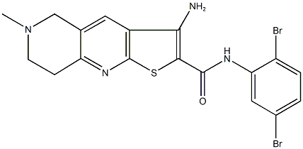 3-amino-N-(2,5-dibromophenyl)-6-methyl-5,6,7,8-tetrahydrothieno[2,3-b][1,6]naphthyridine-2-carboxamide Struktur