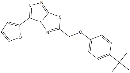 4-tert-butylphenyl [3-(2-furyl)[1,2,4]triazolo[3,4-b][1,3,4]thiadiazol-6-yl]methyl ether Struktur