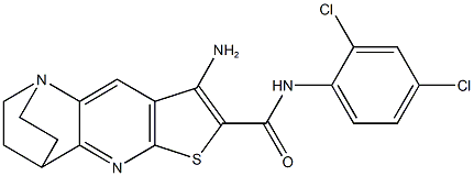 5-amino-N-(2,4-dichlorophenyl)-7-thia-1,9-diazatetracyclo[9.2.2.0~2,10~.0~4,8~]pentadeca-2(10),3,5,8-tetraene-6-carboxamide Struktur