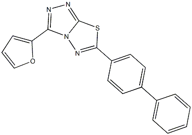 6-[1,1'-biphenyl]-4-yl-3-(2-furyl)[1,2,4]triazolo[3,4-b][1,3,4]thiadiazole Struktur